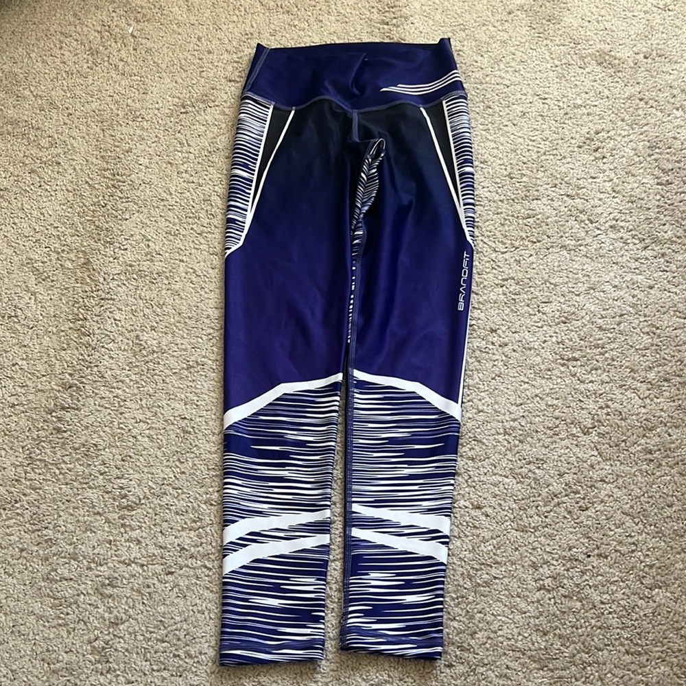 BrandFit High-Waist Colombian Leggings- High‎ Compression  Purple ONE SIZE
